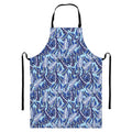 Blue Spring Butterfly Pattern Print Bib Apron With Pocket
