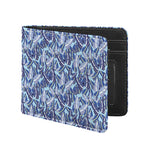 Blue Spring Butterfly Pattern Print Bifold Wallet