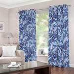 Blue Spring Butterfly Pattern Print Blackout Grommet Curtains