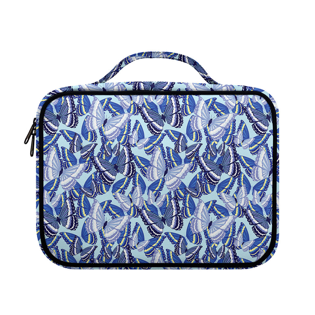 Blue Spring Butterfly Pattern Print Briefcase Bible Bag