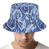 Blue Spring Butterfly Pattern Print Bucket Hat