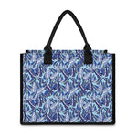 Blue Spring Butterfly Pattern Print Canvas Tote Bag
