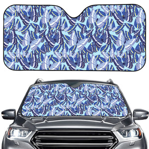 Blue Spring Butterfly Pattern Print Car Windshield Sun Shade