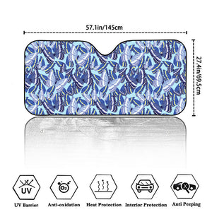 Blue Spring Butterfly Pattern Print Car Windshield Sun Shade