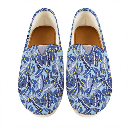 Blue Spring Butterfly Pattern Print Casual Shoes