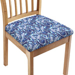 Blue Spring Butterfly Pattern Print Chair Cushion Cover