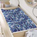 Blue Spring Butterfly Pattern Print Changing Pad Cover