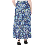 Blue Spring Butterfly Pattern Print Chiffon Maxi Skirt