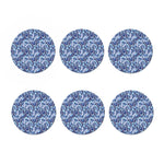 Blue Spring Butterfly Pattern Print Coaster Set