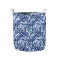 Blue Spring Butterfly Pattern Print Collapsible Laundry Basket