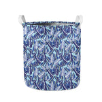 Blue Spring Butterfly Pattern Print Collapsible Laundry Basket
