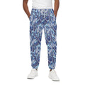 Blue Spring Butterfly Pattern Print Cotton Sweatpants