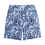 Blue Spring Butterfly Pattern Print Cotton Shorts