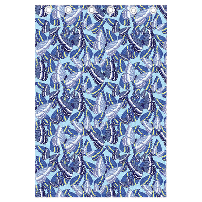 Blue Spring Butterfly Pattern Print Curtain