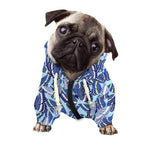 Blue Spring Butterfly Pattern Print Dog Zip Up Hoodie