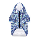 Blue Spring Butterfly Pattern Print Dog Zip Up Hoodie