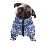 Blue Spring Butterfly Pattern Print Dog Zip Up Jacket