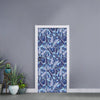 Blue Spring Butterfly Pattern Print Door Sticker