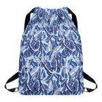 Blue Spring Butterfly Pattern Print Drawstring Backpack