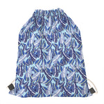 Blue Spring Butterfly Pattern Print Drawstring Bag