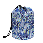 Blue Spring Butterfly Pattern Print Drawstring Makeup Bag