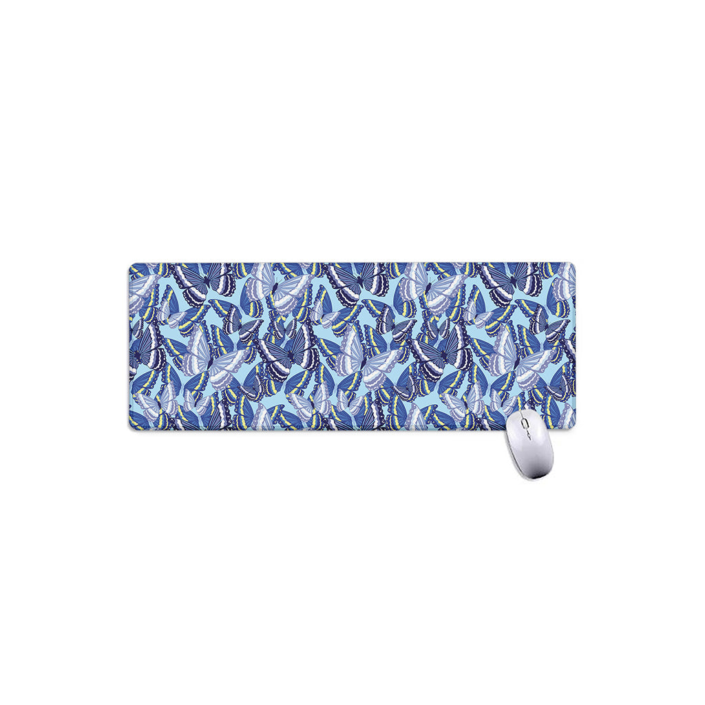 Blue Spring Butterfly Pattern Print Extended Mouse Pad