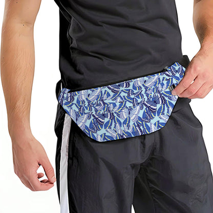 Blue Spring Butterfly Pattern Print Fanny Pack