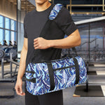 Blue Spring Butterfly Pattern Print Gym Bag