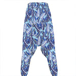Blue Spring Butterfly Pattern Print Hammer Pants