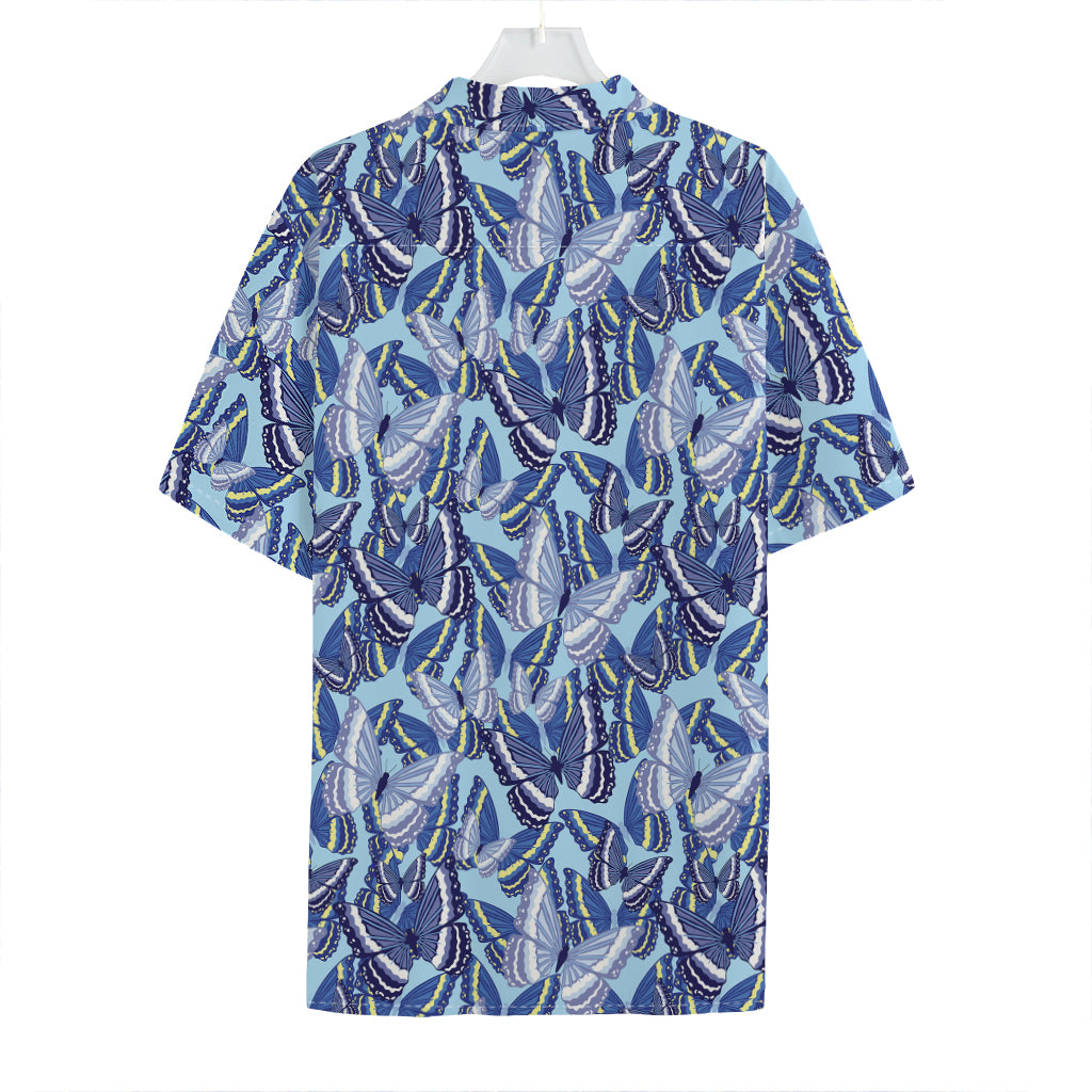 Blue Spring Butterfly Pattern Print Hawaiian Shirt