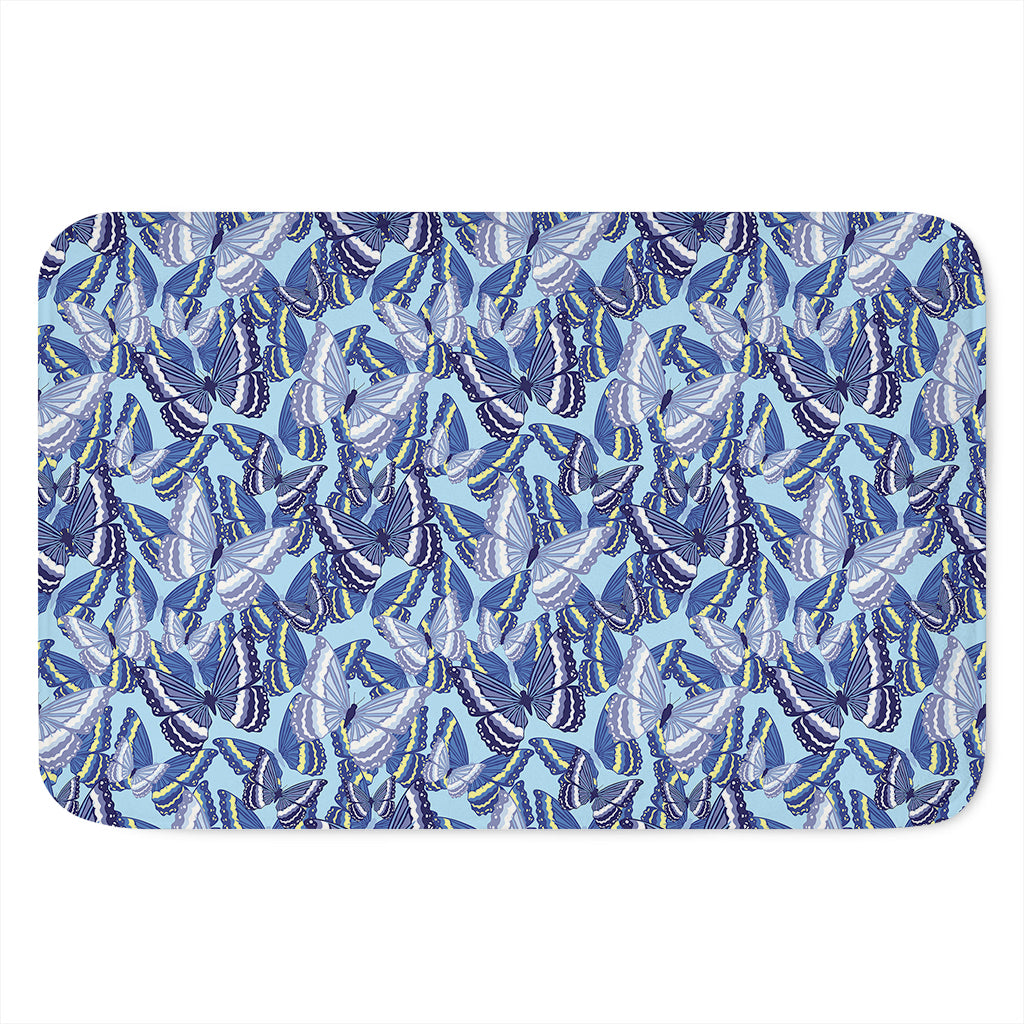 Blue Spring Butterfly Pattern Print Indoor Door Mat
