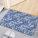 Blue Spring Butterfly Pattern Print Indoor Door Mat