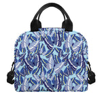 Blue Spring Butterfly Pattern Print Insulated Lunch Bag