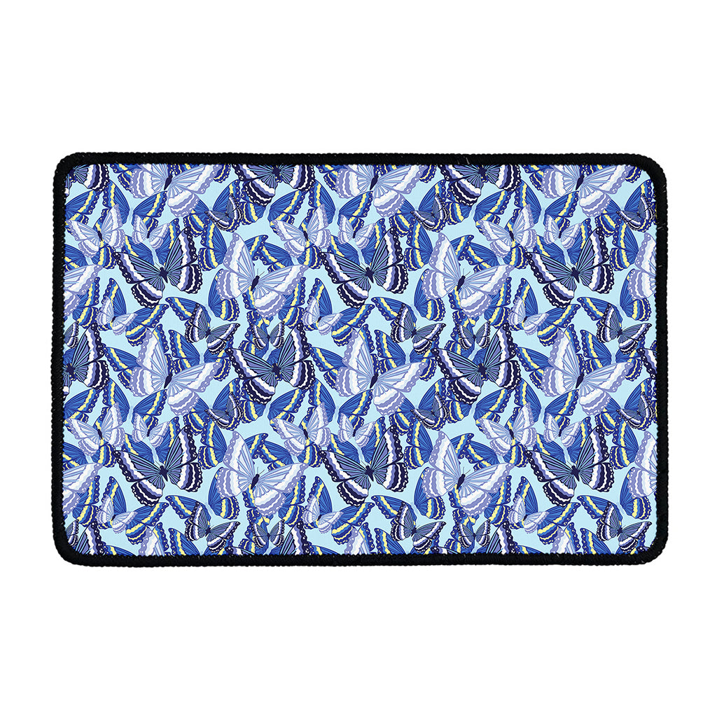 Blue Spring Butterfly Pattern Print Kitchen Mat
