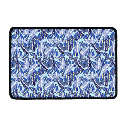 Blue Spring Butterfly Pattern Print Kitchen Mat