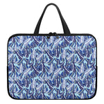 Blue Spring Butterfly Pattern Print Laptop Sleeve With Handle