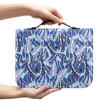 Blue Spring Butterfly Pattern Print Leather Bible Cover