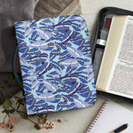 Blue Spring Butterfly Pattern Print Leather Bible Cover