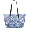 Blue Spring Butterfly Pattern Print Leather Tote Bag