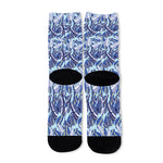 Blue Spring Butterfly Pattern Print Long Socks