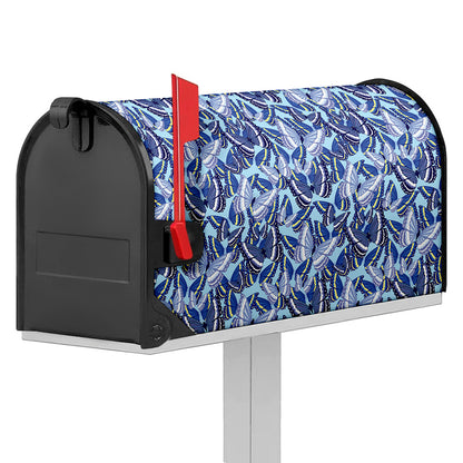 Blue Spring Butterfly Pattern Print Mailbox Cover