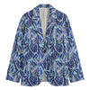 Blue Spring Butterfly Pattern Print Men's Blazer