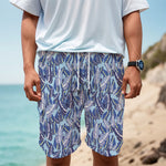 Blue Spring Butterfly Pattern Print Men's Cargo Shorts