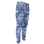 Blue Spring Butterfly Pattern Print Men's Compression Pants