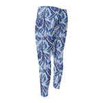 Blue Spring Butterfly Pattern Print Men's Compression Pants