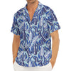 Blue Spring Butterfly Pattern Print Men's Deep V-Neck Shirt