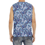 Blue Spring Butterfly Pattern Print Men's Fitness Tank Top