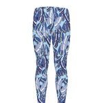 Blue Spring Butterfly Pattern Print Men's leggings