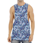 Blue Spring Butterfly Pattern Print Men's Muscle Tank Top