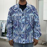 Blue Spring Butterfly Pattern Print Men's Shirt Jacket